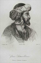 Osman I (1258-1326). 1st Ottoman Sultan (Bey). Imperial House of Osman. Engraving by Lemaitre,