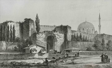 Turkey. Constantinople (today Istanbul). The Gate of Charisius, also known as Edirnekapi or
