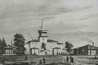 Turkey. Adrianople (today Edirne). The Sultan's Palace at Eski Serai. Engraving by Lemaitre,