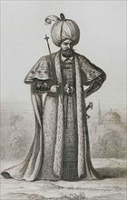 Suleyman the Magnificent (1494-1566). Sultan of the Ottoman Empire from 1520 to 1566. Engraving by