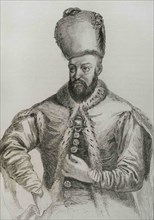 Ibrahim I (1615-1648). Sultan of the Ottoman Empire (1640-1648). Portrait. Engraing by Lemaitre, H.