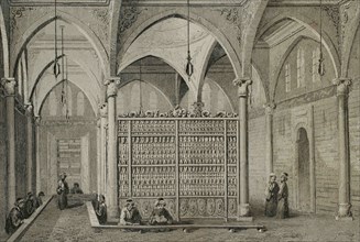 Ottoman Empire. Turkey. Constantinople (Istanbul). Library of Raghib Pasha. Interior. Engraving by