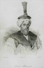 Mahmud I (1696-1754), known as The Hunchback. Ottoman sultan from 1730 to 1754. Engraving by