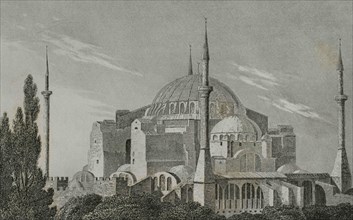 Ottoman Empire era. Turkey. Constantinople (today Istanbul). Hagia Shopia. Byzantine Basilica