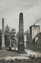 Ottoman Empire. Turkey. Hippodrome ruins. Serpent Column, Obelisk of Thutmose III and Walled