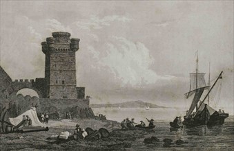 Ottoman domination period. Rhodes (today Greek territory). Engraving by Lemaitre, Arnout and Cholet