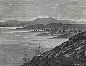 Spain, Valencia province. The Albufera lagoon. Engraving by Sierra, 19th century. Cronica General