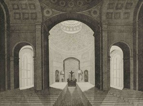 United States. Baltimore Catholic Cathedral. Interior of the temple. It was built from 1806 to 1821