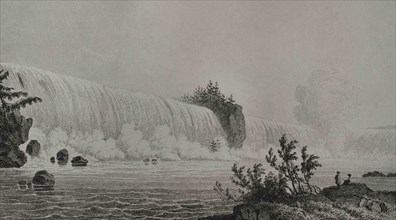 United States. Niagara Falls. Engraving by Milbert. Panorama Universal. History of the United