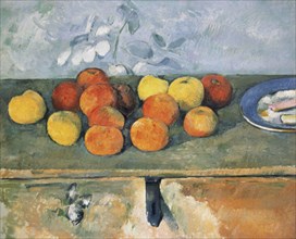 Paul Cezanne (1839-1906). French artist and Post-Impressionist painter. Apples and Biscuits. Around