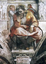 Michelangelo (1475-1564). Prophet Jeremiah. Detail of a fresco (1508-1512) on the Sistine Chapel