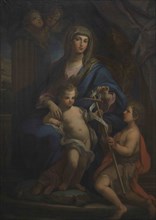 Sebastiano Conca (1680-1764). Italian painter. Madonna and Child with the young Saint John the
