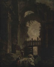 Hubert Robert (1733-1808). French painter. An Idyllic Landscape. National Museum of Fine Arts.