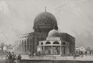 Jerusalem. Dome of the Rock, at the center of the Temple Mount or Jerusalem's Holy Esplanade.