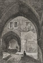 Jerusalem. Vaulted street. Engraving by Emile Rouargue. ""La Tierra Santa y los lugares recorridos