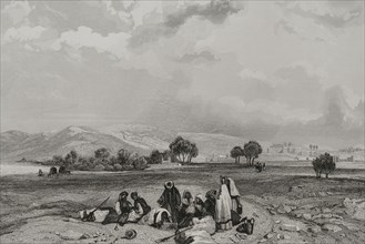 Canaan. Engraving by Emile Rouargue. ""La Tierra Santa y los lugares recorridos por los profetas,