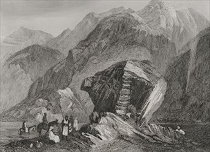 Egypt. Sinai Desert. Engraving by Emile Rouargue. ""La Tierra Santa y los lugares recorridos por