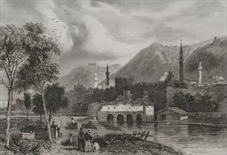 Antioch. Engraving by Ransonnette. ""La Tierra Santa y los lugares recorridos por los profetas, por