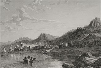 Cyprus. Engraving by Ransonnette. ""La Tierra Santa y los lugares recorridos por los profetas, por