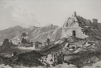 Miletus. Engraving by Aubert. ""La Tierra Santa y los lugares recorridos por los profetas, por los