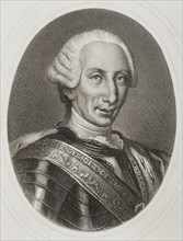 Charles III (1716-1788). King of Spain. Bourbon dynasty. Portrait. Engraving by Masson.