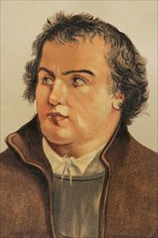 Martin Luther (1483-1546). German theologian and Augustinian friar. Portrait. Chromolithography.