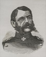 Theophil von Podbielski (1814-1879). General of the Prussian Army. Portrait. Engraving. ""Historia