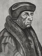 Erasmus (c. 1466-1536). Dutch theologian, philosopher and humanist. Portrait. Engraving. Sciences &