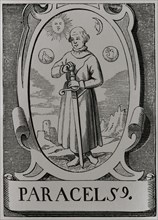 Paracelsus (1493-1541). German-Swiss physician. Portrait after an engraving by Jean de Vries.