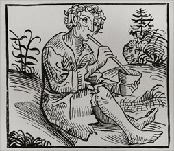 Monsters born from the Deluge. After wood engraving in the ""Chronique de Nuremberg"", printed in