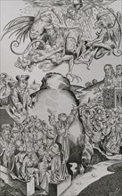 The Reign of Antichrist. Engraving after Michael Wolgemuth's original in ""Liber Chronicarum"",