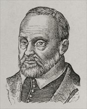 Guy du Faur de Pibrac (1529-1584). French lawyer and judge, diplomat and poet. Portrait. Engraving.