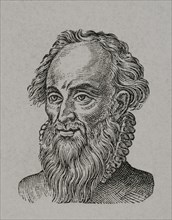 Charles Dumoulin (1500-1566). French jurist. Portrait. Engraving. Sciences & Lettres au Moyen Age