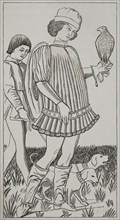 Italian nobleman of the 15th century. Engraving after number 5 of E-series Tarocchi Cards, ca. 1460