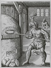 The baker. Facsimile after a drawing and engraving by Jost Amman in the 16th century. ""Moeurs,