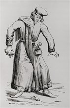 Lawyer. Engraving from the original by Matthaus Merian (1593-1650) in ""Danse des Morts"".