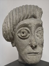 Head with male portrait. Limestone. Second half oh the 6th century AD. From Obzor, Burgas region,