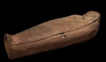 Anthropomorphic terracotta sarcophagus. Found in Ghar Barka, on the outskirts of Rabat (Malta). 6th