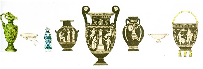 The illustration here shows ancient Greek vases.The illustration dates to 1882.