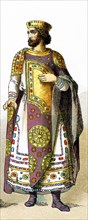 The illustration here highlights a Byzantine emperor between 800 and 1000 A.D. The illustration