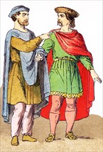 The figures pictured here are two Frankish citizens who hold some rank. Franks were members of the