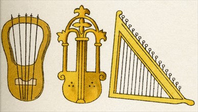 The lyre and harp were musical instruments commonly used to accompany Christian services in the