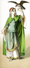 The figure depicted here represents a French lady of rank around A.D. 1000. The illustration dates
