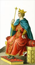 The figure depicted here represents the German Emperor Frederick II (died 1250). The illustration