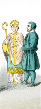 The figures pictured here represent a Roman Catholic Cardinal legate and a Roman Catholic bishop in