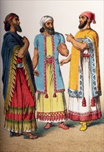 The figures illustrated here are three Hebrew figures from the ancient Middle East. The