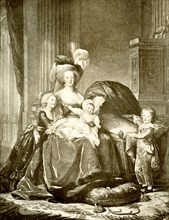 This image shows Marie Antoinette and her children. It is from a photograph by Braun, Clement & Co,