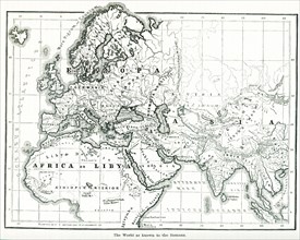 This map shows the world as it was known to the ancient Romans. Europe, Africa and Asia are all