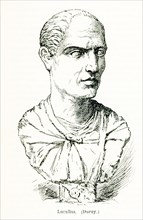 This illustration dates to 1897 and is a copy of a bust of Lucullus. Lucius Licinius Lucullus,