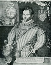 This images dates to 1912. It shows Sir Francis Drake and the caption reads: Sir Francis Drake. The